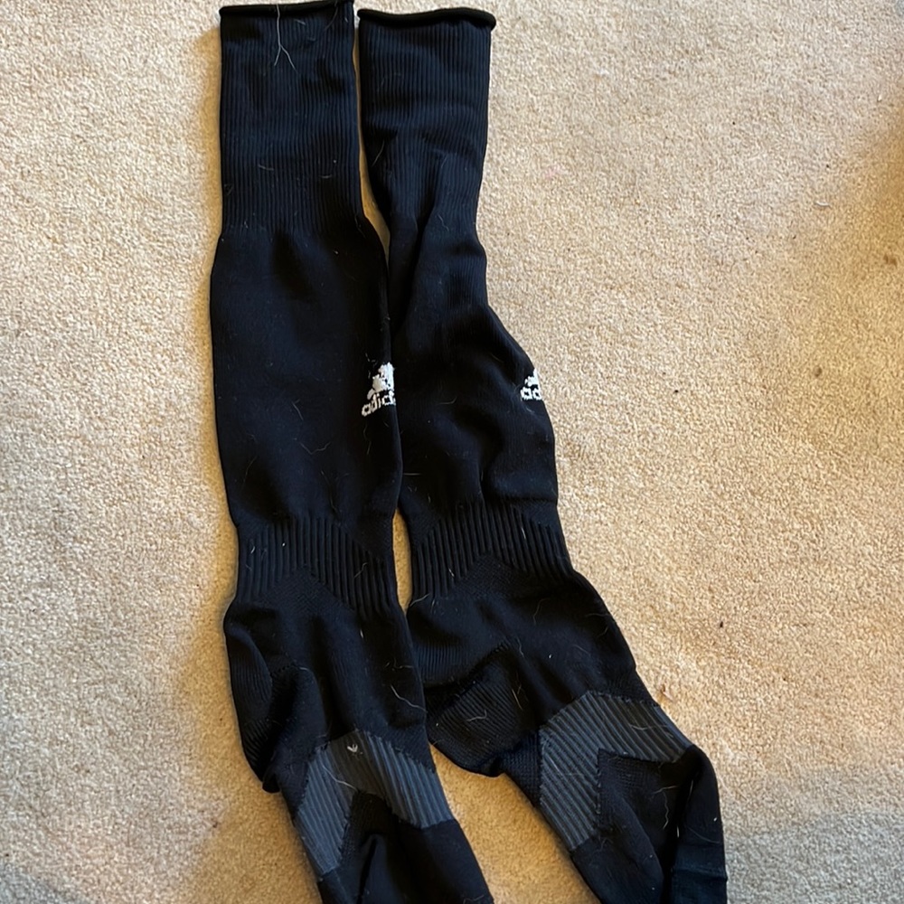 Black Adidas soccer socks